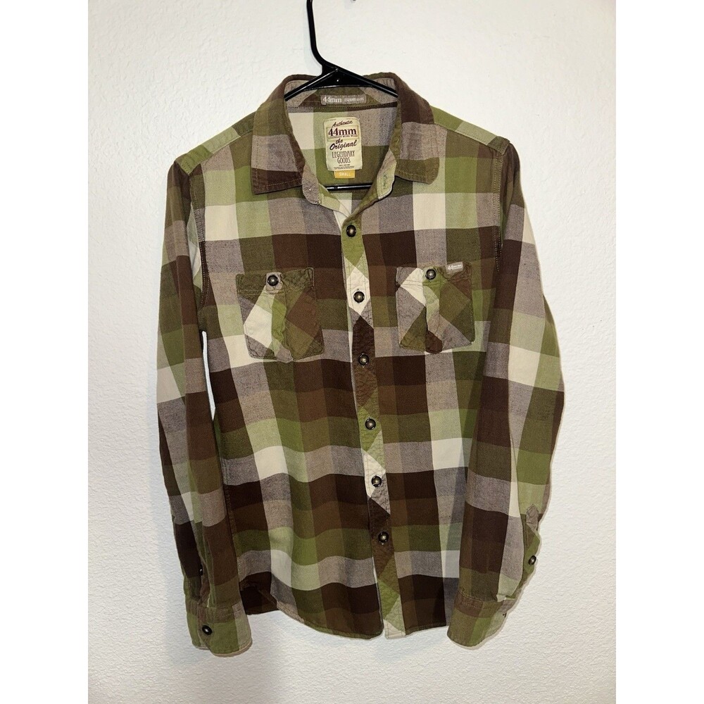44mm Workwear Legendary Goods Work Shirt Men’s Small Plaid Brown Green